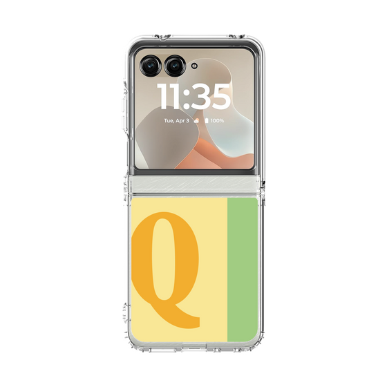 クリアケース［ オリジナル - initial color line - Q yellow ］