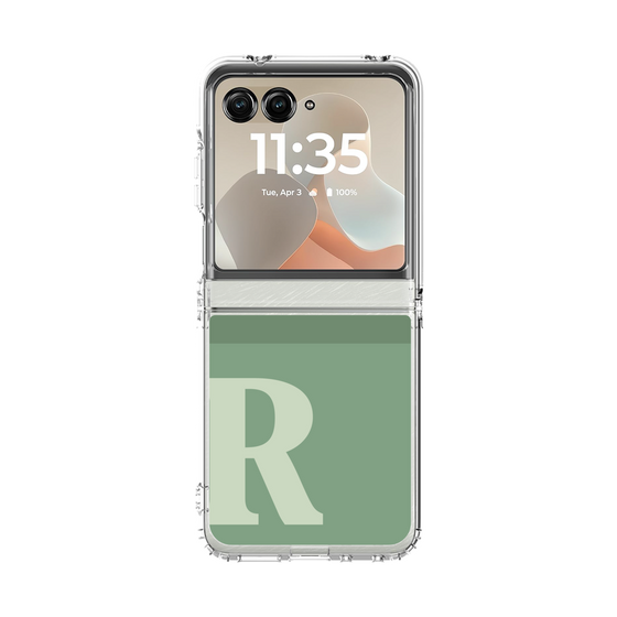 クリアケース［ オリジナル - initial two tone - R green ］