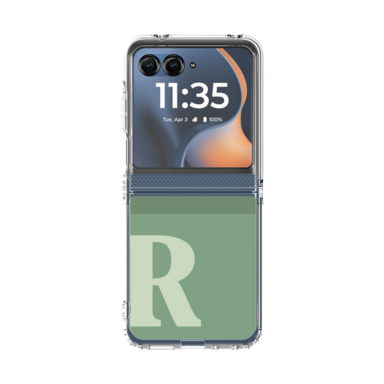 クリアケース［ オリジナル - initial two tone - R green ］