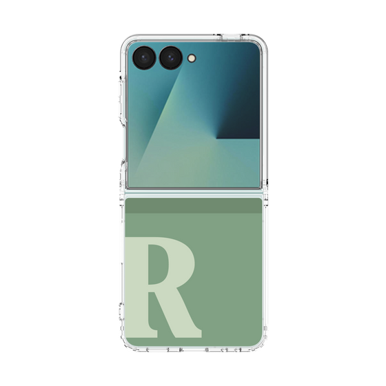 クリアケース［ オリジナル - initial two tone - R green ］