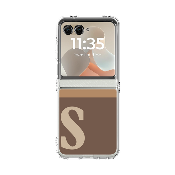 クリアケース［ オリジナル - initial two tone - S brown ］