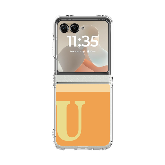 クリアケース［ オリジナル - initial two tone - U orange ］