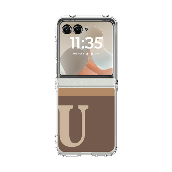クリアケース［ オリジナル - initial two tone - U brown ］