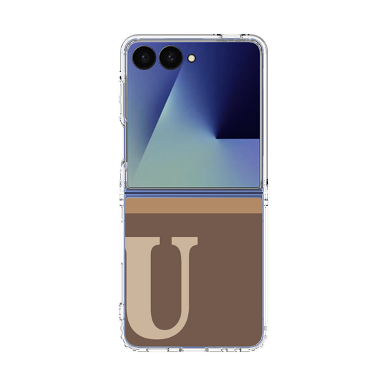 クリアケース［ オリジナル - initial two tone - U brown ］