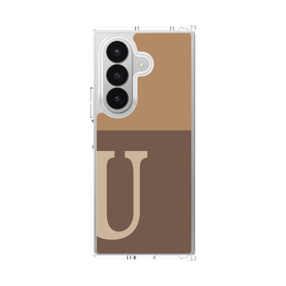 クリアケース［ オリジナル - initial two tone - U brown ］