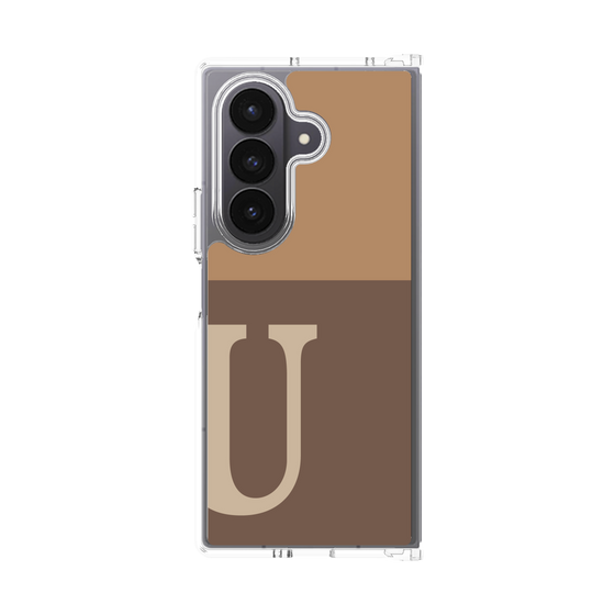 クリアケース［ オリジナル - initial two tone - U brown ］