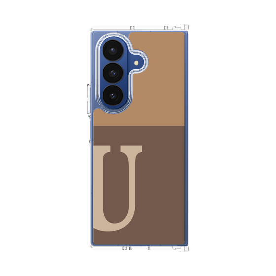 クリアケース［ オリジナル - initial two tone - U brown ］