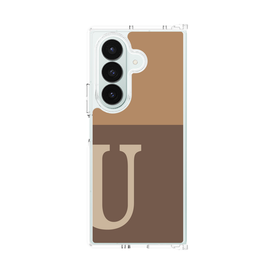 クリアケース［ オリジナル - initial two tone - U brown ］