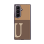 クリアケース［ オリジナル - initial two tone - U brown ］