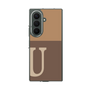 クリアケース［ オリジナル - initial two tone - U brown ］
