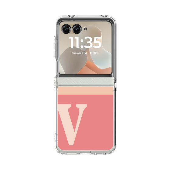 クリアケース［ オリジナル - initial two tone - V pink ］