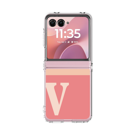 クリアケース［ オリジナル - initial two tone - V pink ］