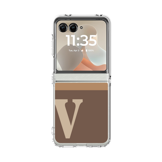 クリアケース［ オリジナル - initial two tone - V brown ］