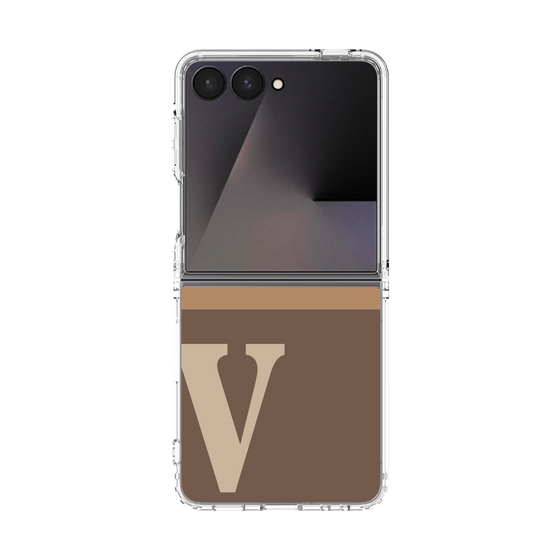 クリアケース［ オリジナル - initial two tone - V brown ］