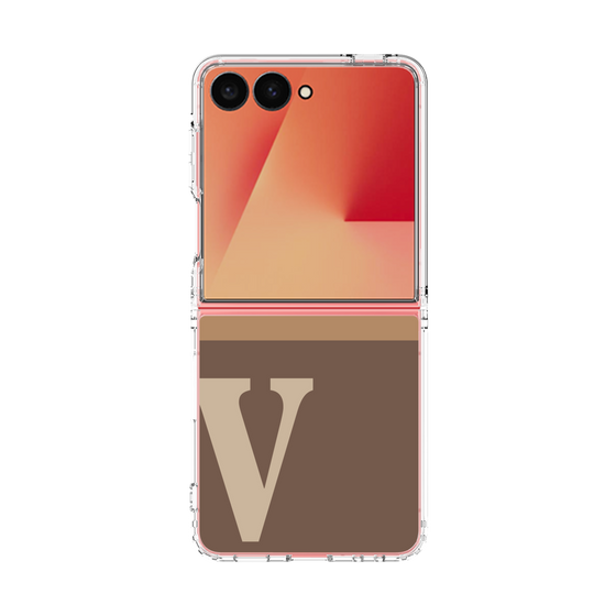 クリアケース［ オリジナル - initial two tone - V brown ］