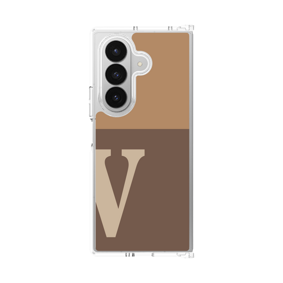 クリアケース［ オリジナル - initial two tone - V brown ］