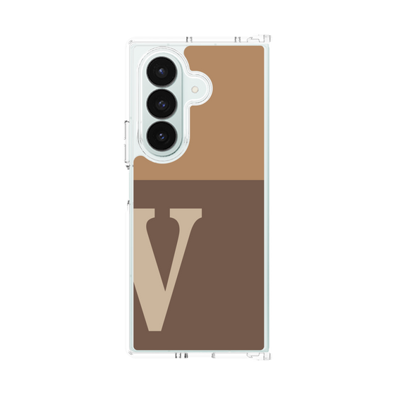 クリアケース［ オリジナル - initial two tone - V brown ］