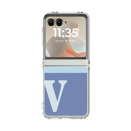 クリアケース［ オリジナル - initial two tone - V blue ］