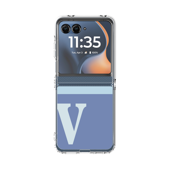 クリアケース［ オリジナル - initial two tone - V blue ］