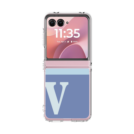 クリアケース［ オリジナル - initial two tone - V blue ］