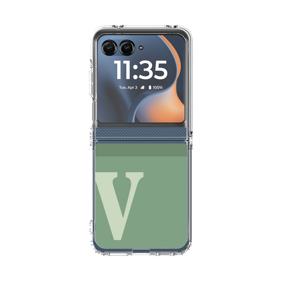 クリアケース［ オリジナル - initial two tone - V green ］