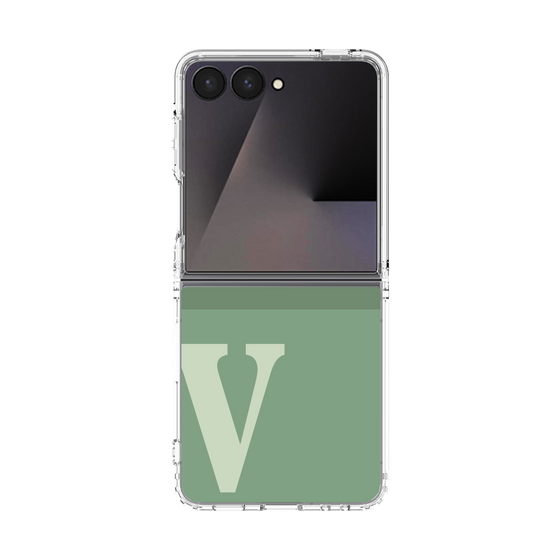 クリアケース［ オリジナル - initial two tone - V green ］