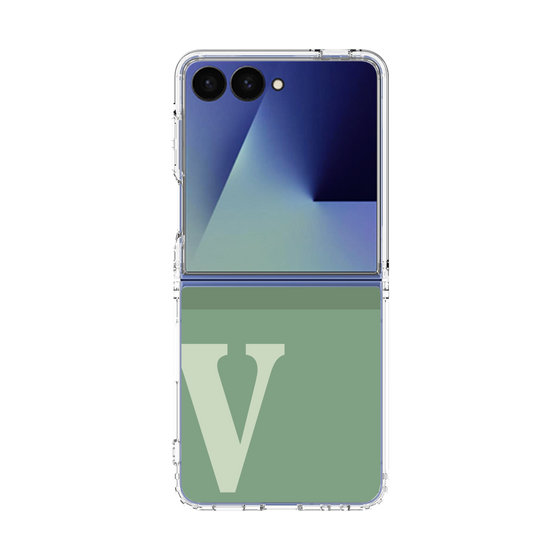 クリアケース［ オリジナル - initial two tone - V green ］