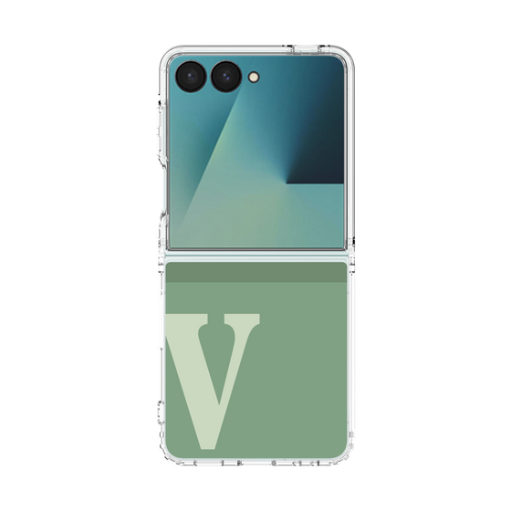クリアケース［ オリジナル - initial two tone - V green ］