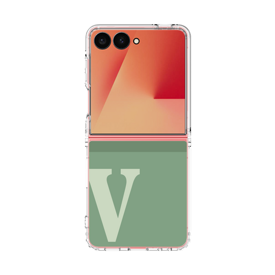 クリアケース［ オリジナル - initial two tone - V green ］