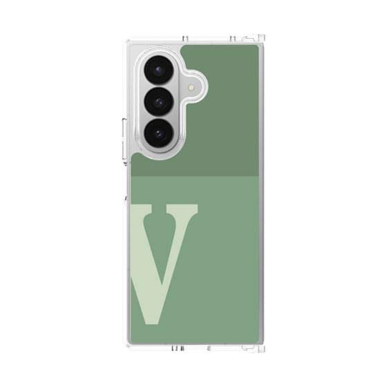 クリアケース［ オリジナル - initial two tone - V green ］