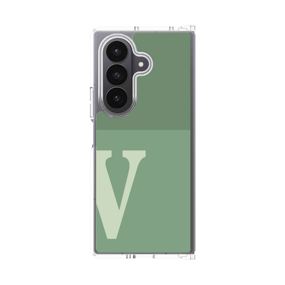 クリアケース［ オリジナル - initial two tone - V green ］