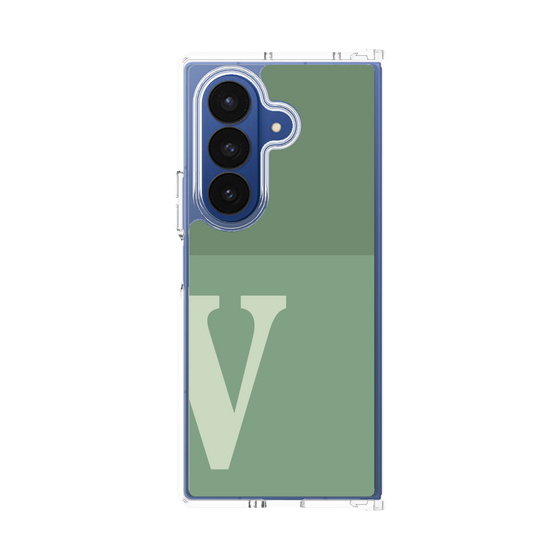 クリアケース［ オリジナル - initial two tone - V green ］