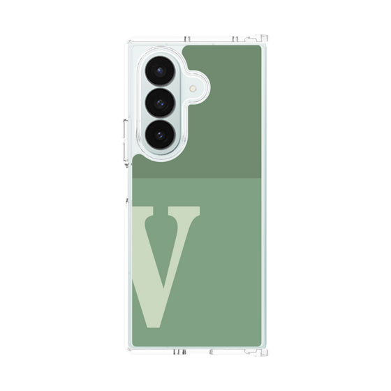 クリアケース［ オリジナル - initial two tone - V green ］