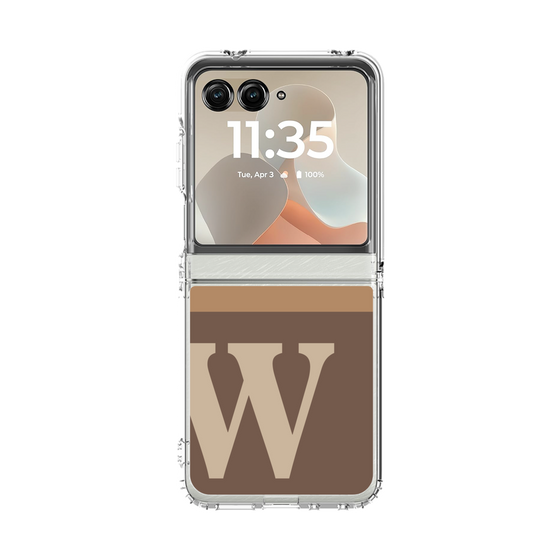 クリアケース［ オリジナル - initial two tone - W brown ］