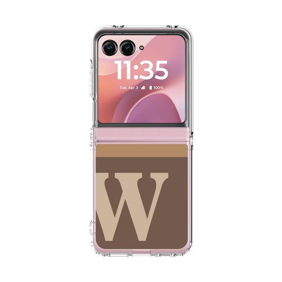クリアケース［ オリジナル - initial two tone - W brown ］