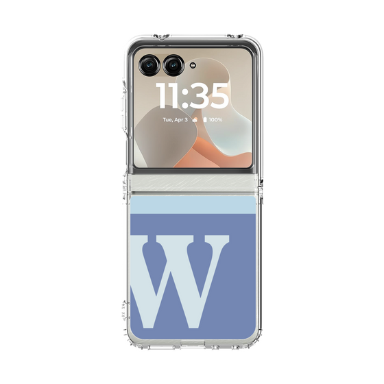 クリアケース［ オリジナル - initial two tone - W blue ］