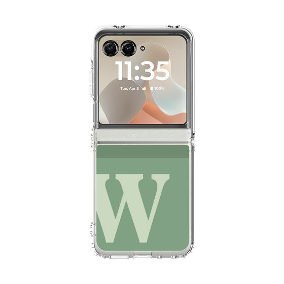 クリアケース［ オリジナル - initial two tone - W green ］