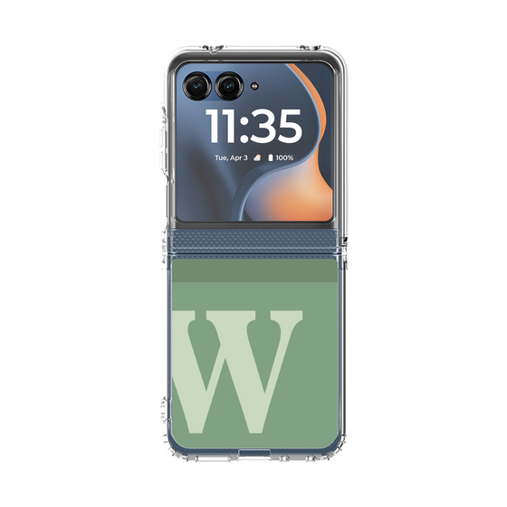 クリアケース［ オリジナル - initial two tone - W green ］