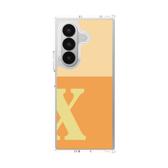 クリアケース［ オリジナル - initial two tone - X orange ］