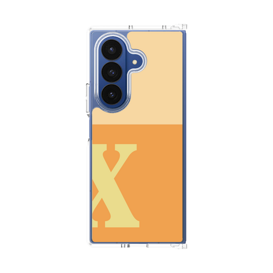 クリアケース［ オリジナル - initial two tone - X orange ］