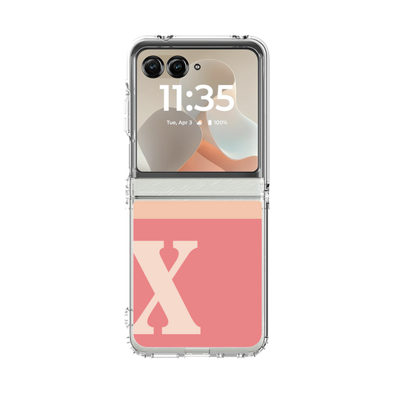 クリアケース［ オリジナル - initial two tone - X pink ］