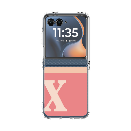 クリアケース［ オリジナル - initial two tone - X pink ］