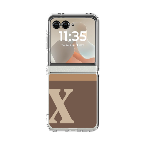 クリアケース［ オリジナル - initial two tone - X brown ］