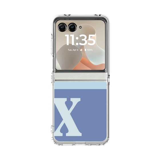 クリアケース［ オリジナル - initial two tone - X blue ］