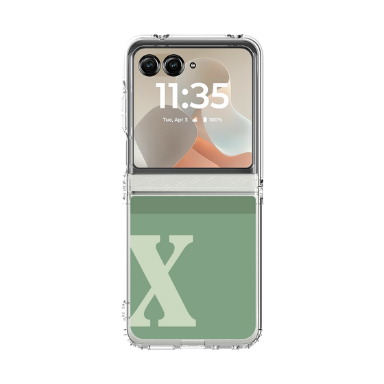 クリアケース［ オリジナル - initial two tone - X green ］