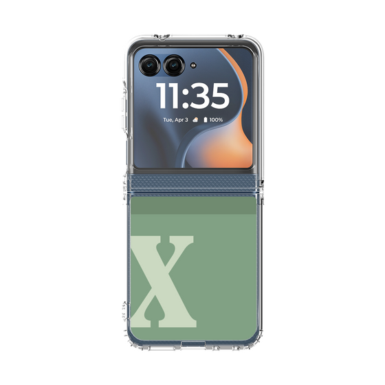 クリアケース［ オリジナル - initial two tone - X green ］