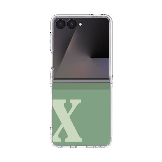 クリアケース［ オリジナル - initial two tone - X green ］