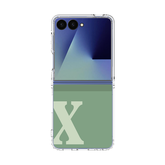 クリアケース［ オリジナル - initial two tone - X green ］