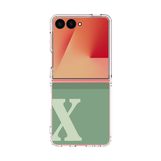 クリアケース［ オリジナル - initial two tone - X green ］