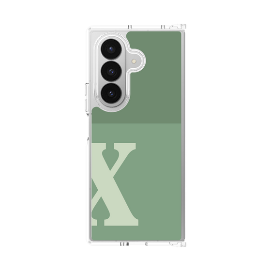 クリアケース［ オリジナル - initial two tone - X green ］